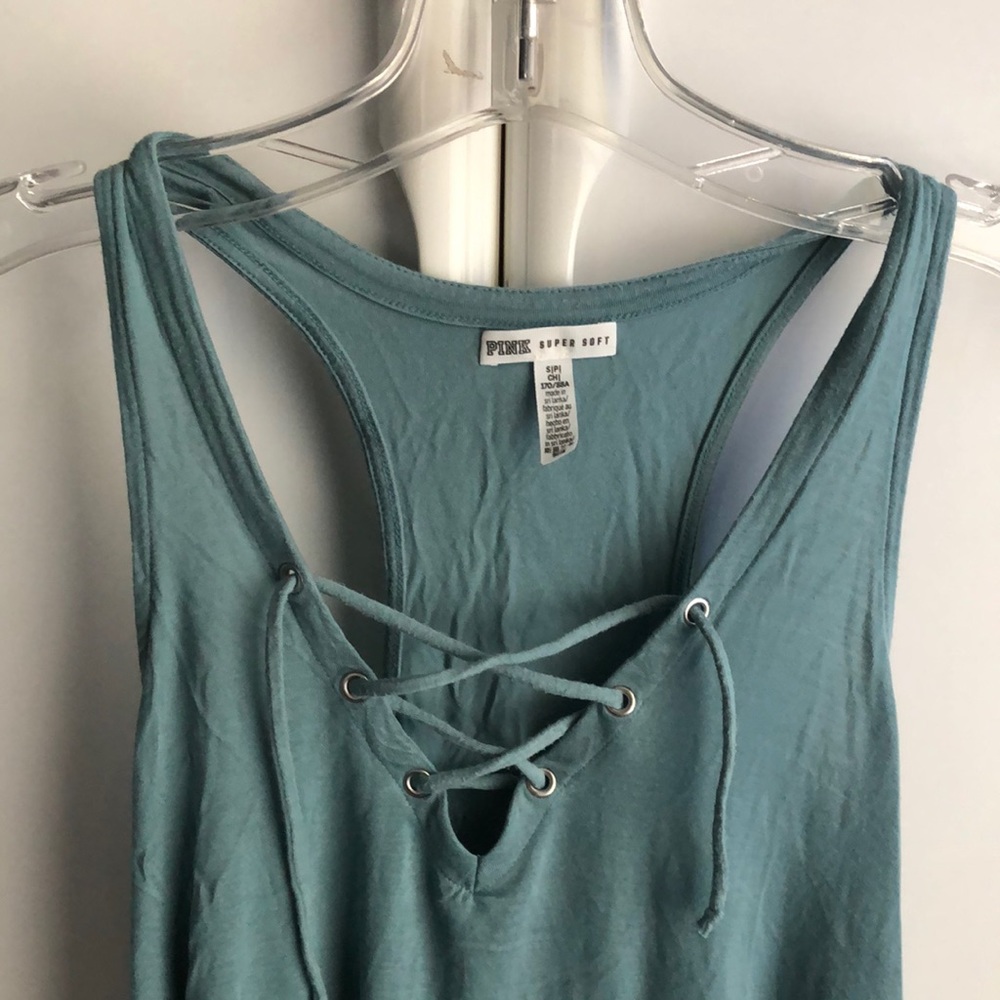 PINK brand super soft tank top with lace up front